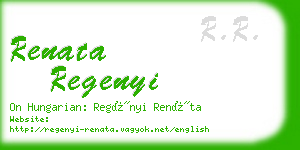renata regenyi business card